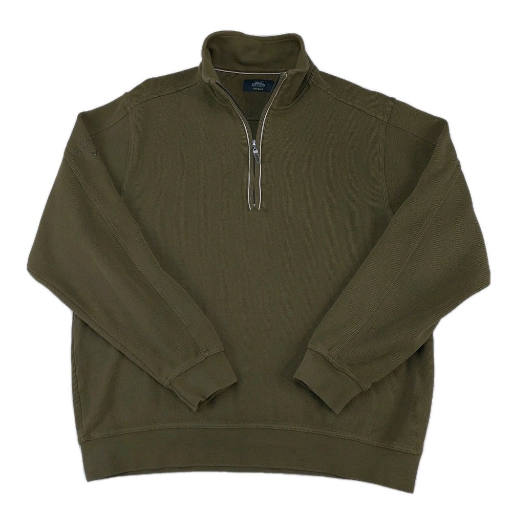 Callaway Golf X Series Mens Large Olive‎ Green Quarter Zip Pullover Sweatshirt